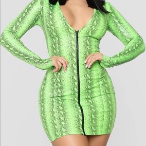 Fashion Nova Size SnSnake in the Night Mini Dress
